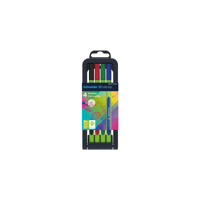 Fineliner Schneider Line-Up 910 1910 - farbig sortiert 0,4 mm gummierter Dreikantschaft 4er-Set