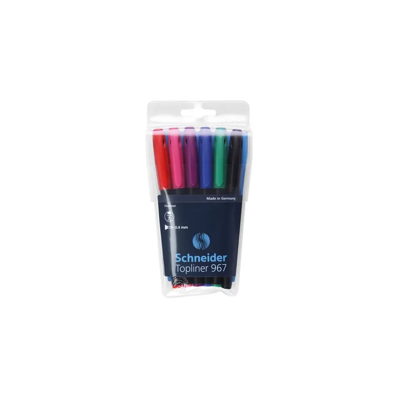 Fineliner Schneider Topliner 967 - farbig sortiert 0,4 mm Kunststoffschaft 6er-Set
