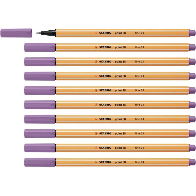 Fineliner - STABILO point 88 - 10er Pack - grauviolett