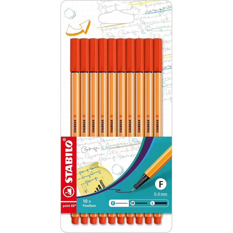 Fineliner - STABILO point 88 - 10er Pack - rot
