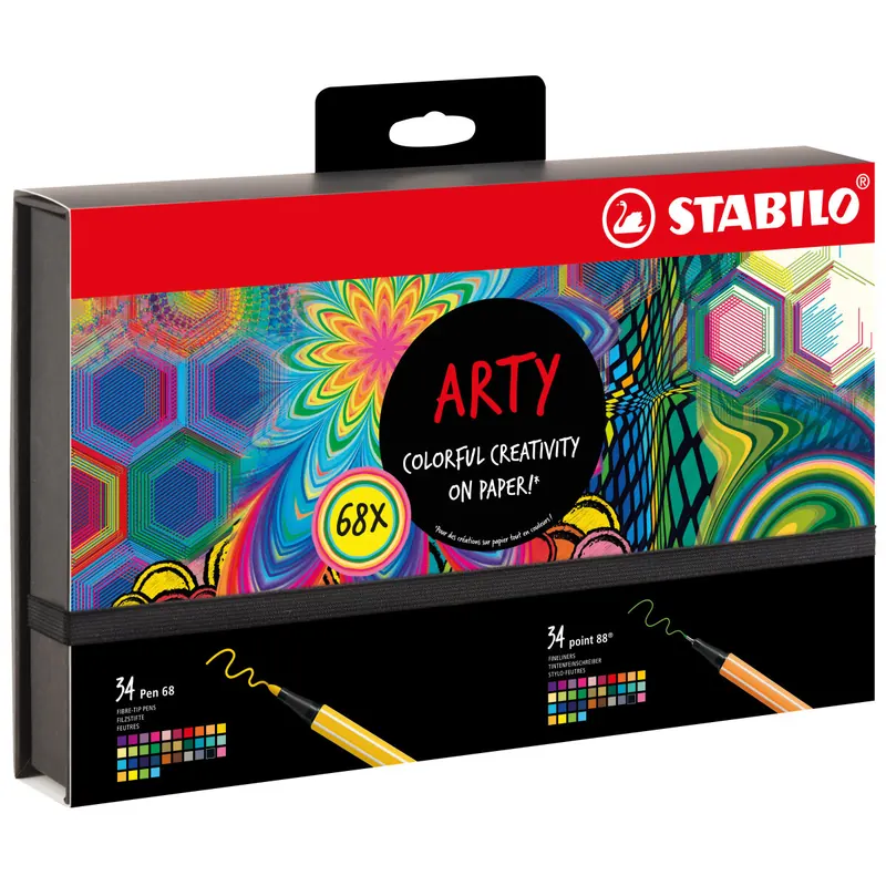 Fineliner stabilo point 88 und stift 68 arty creative | box a 68 stück