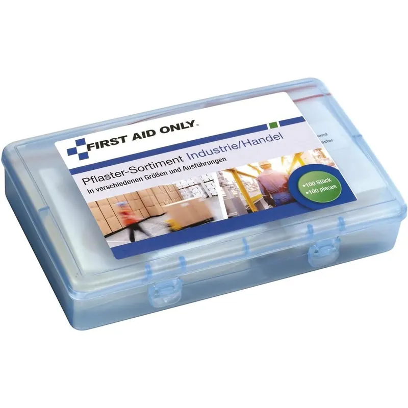 First Aid Only Pflaster-Sortiment, 100 Stück, Industrie/Handel, verschiedene Größen und Ausführungen, P-10023