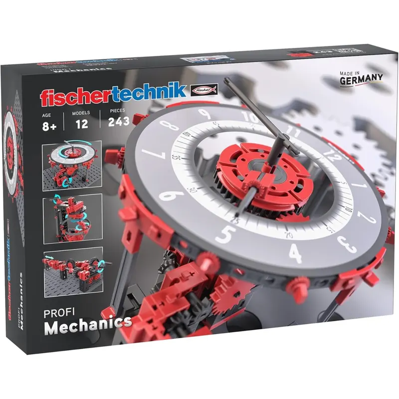 fischertechnik 569020 PROFI Mechanics - Baukasten für Kinder ab 8 Jahre, Experimentierbausatz mit 12 Modellen zur Erkundung der Mechanik, Rot