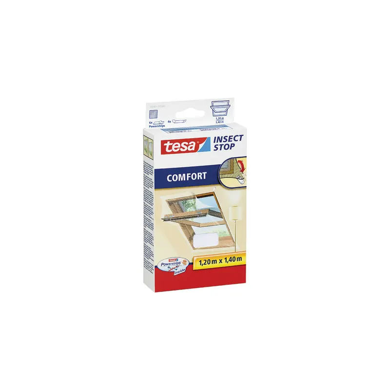 Fliegengitter Dachfenster tesa Insect Stop Comfort 55881 - 120 x 140 cm weiß Flexibles Befestigungssystem
