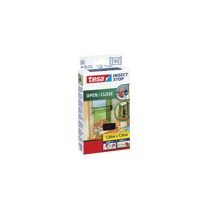 Fliegengitter Fenster tesa Insect Stop Open/Close 55033 - 130 x 150 cm weiß Klettsystem