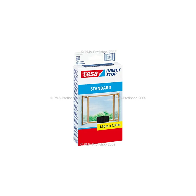 Fliegengitter Fenster tesa Insect Stop Standard 55671 - 110 x 130 cm anthrazit Klettsystem