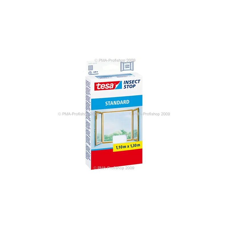 Fliegengitter Fenster tesa Insect Stop Standard 55671 - 110 x 130 cm weiß Klettsystem