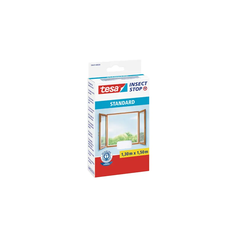 Fliegengitter Fenster tesa Insect Stop Standard 55672 - 130 x 150 cm weiß Klettsystem
