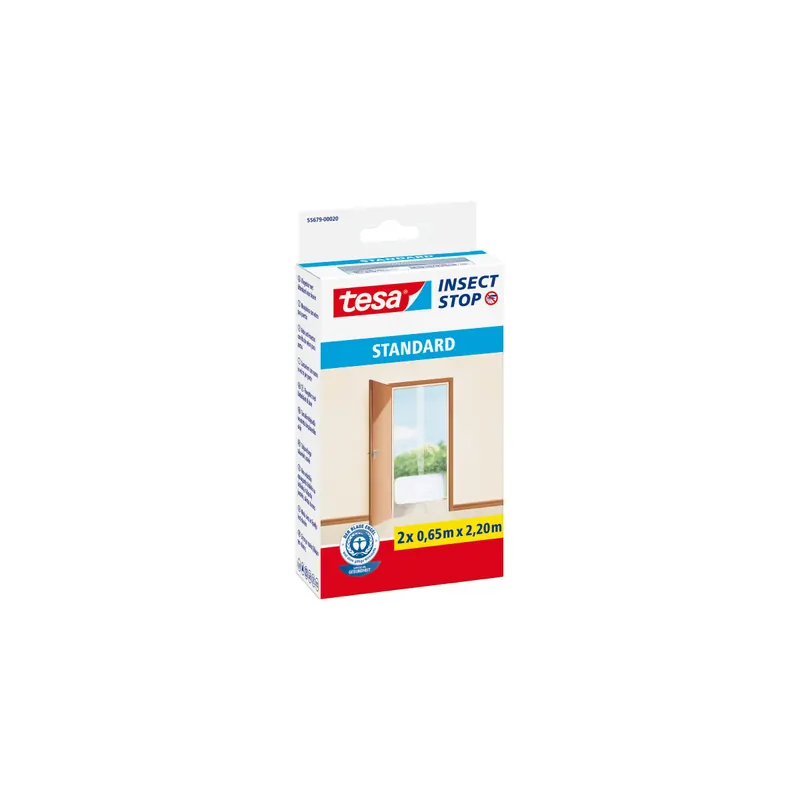 Fliegengitter Tür tesa Insect Stop Standard 55679 - 65 x 220 cm weiß Klettsystem