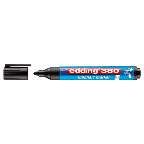Flipchartmarker edding 380 - schwarz 1,5-3 mm Rundspitze permanent nachfüllbar