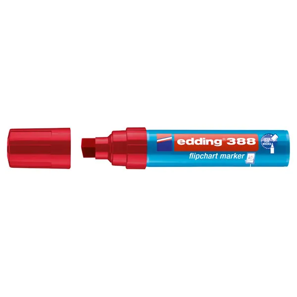 Flipchartmarker edding 388 - rot 4-12 mm Keilspitze permanent nicht nachfüllbar