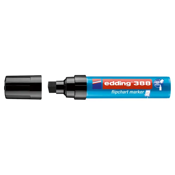 Flipchartmarker edding 388 - schwarz 4-12 mm Keilspitze permanent nicht nachfüllbar