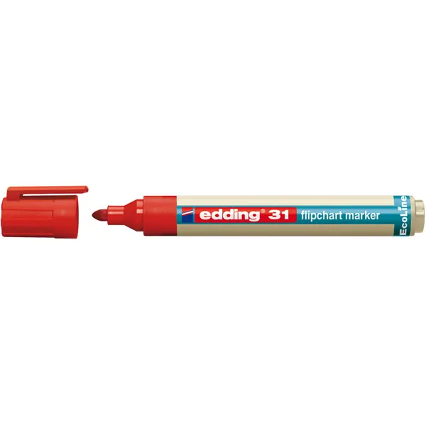 Flipchartmarker edding Ecoline 31 - rot 1,5-3 mm Rundspitze permanent nachfüllbar