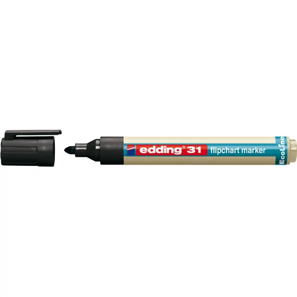 Flipchartmarker edding Ecoline 31 - schwarz 1,5-3 mm Rundspitze permanent nachfüllbar