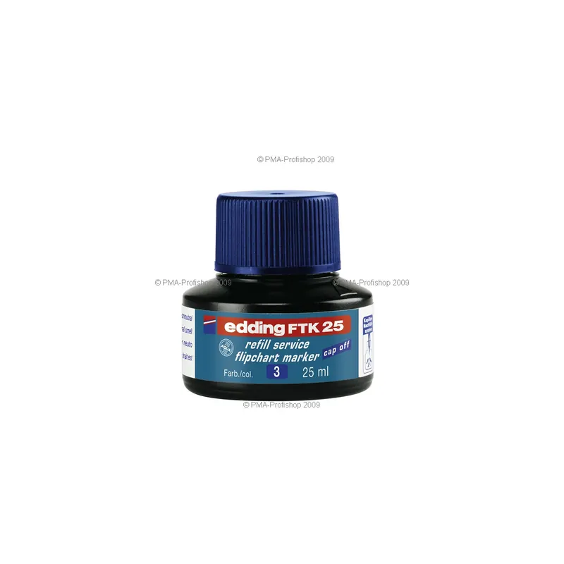 Flipchartmarker Nachfülltinte edding FTK25 - blau für 300/383/31/32 permanent 25 ml