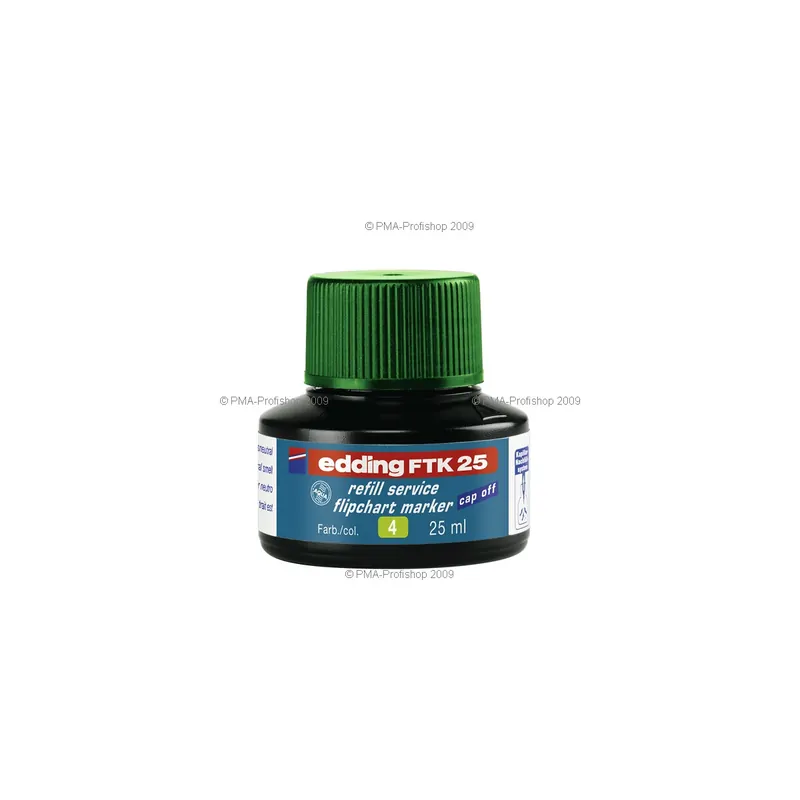 Flipchartmarker Nachfülltinte edding FTK25 - grün für 300/383/31/32 permanent 25 ml