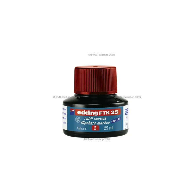 Flipchartmarker Nachfülltinte edding FTK25 - rot für 300/383/31/32 permanent 25 ml
