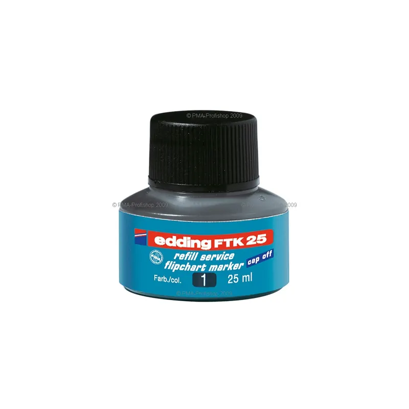Flipchartmarker Nachfülltinte edding FTK25 - schwarz für 300/383/31/32 permanent 25 ml