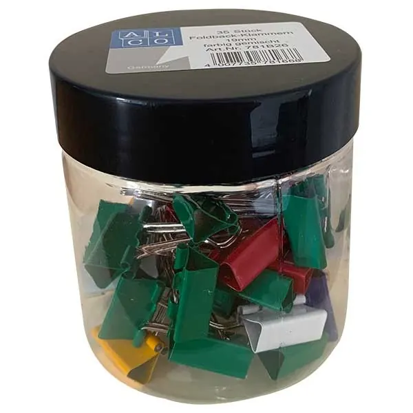 Foldbackklammer myHome & Office 011203-781B26 - 19 mm farbig sortiert Pckg/35