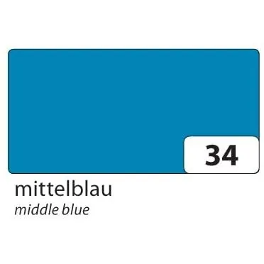 folia 67/100 34 Tonpapier 130g/m², 50x70cm, Mittelblau (100 Bogen)