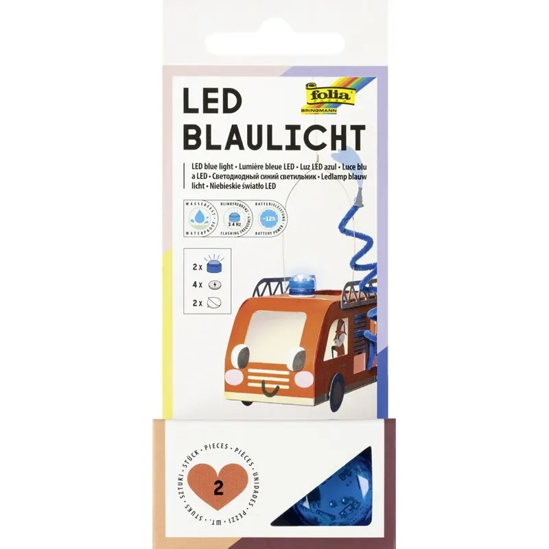 folia - LED Blaulicht, 2 St. inkl. Batterien