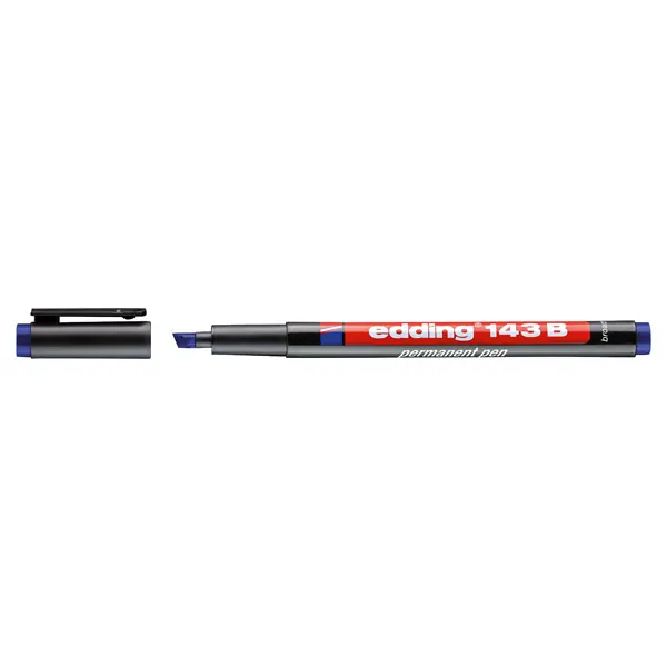 Folienschreiber edding 143 - blau 1-3 mm permanent nicht nachfüllbar