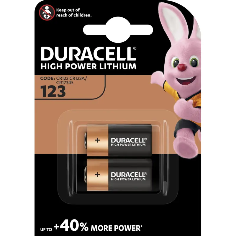 Fotobatterie Duracell DUR020320 - 123 CR123 Lithium 3 Volt Pckg/2