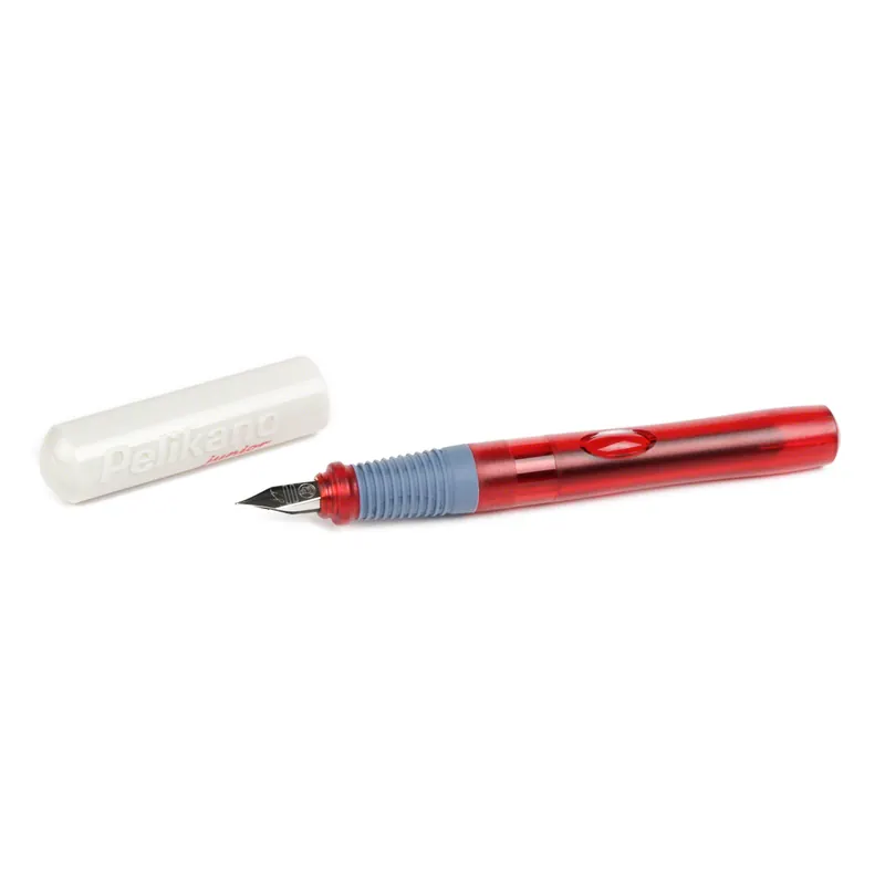 Füllhalter Pelikano junior, transparent rot, Edelstahlfeder A