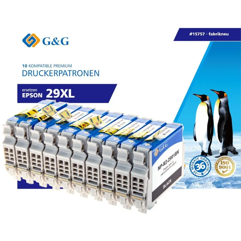 G&G 10er Pack kompatibel mit Epson 29XL, T2996, T2991, T2992, T2993, T2994 Schwarz, Cyan, Magenta, Yellow