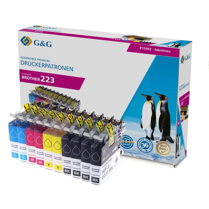 G&G Tintenpatronen kompatibel mit Brother LC-223 Kompatibel 10er-Pack Schwarz, Cyan, Magenta, Gelb 15062