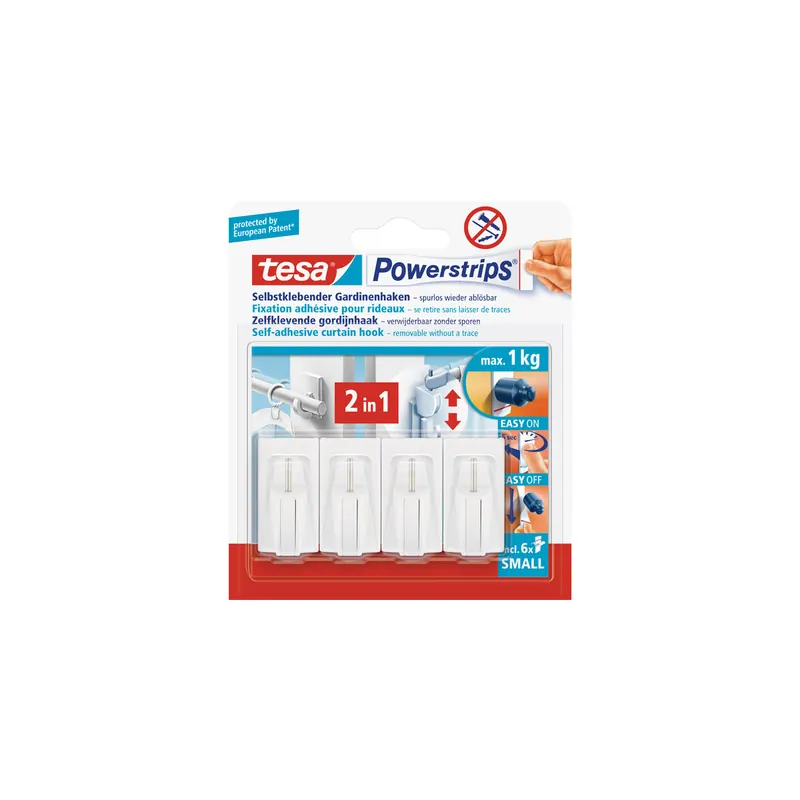 Gardinenhaken tesa Powerstrips Vario 58034 - weiß bis 1 kg
