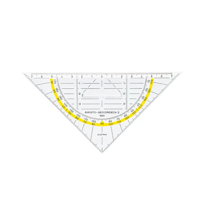 Geodreieck Aristo AR1553 - 16 cm transparent mit Griff