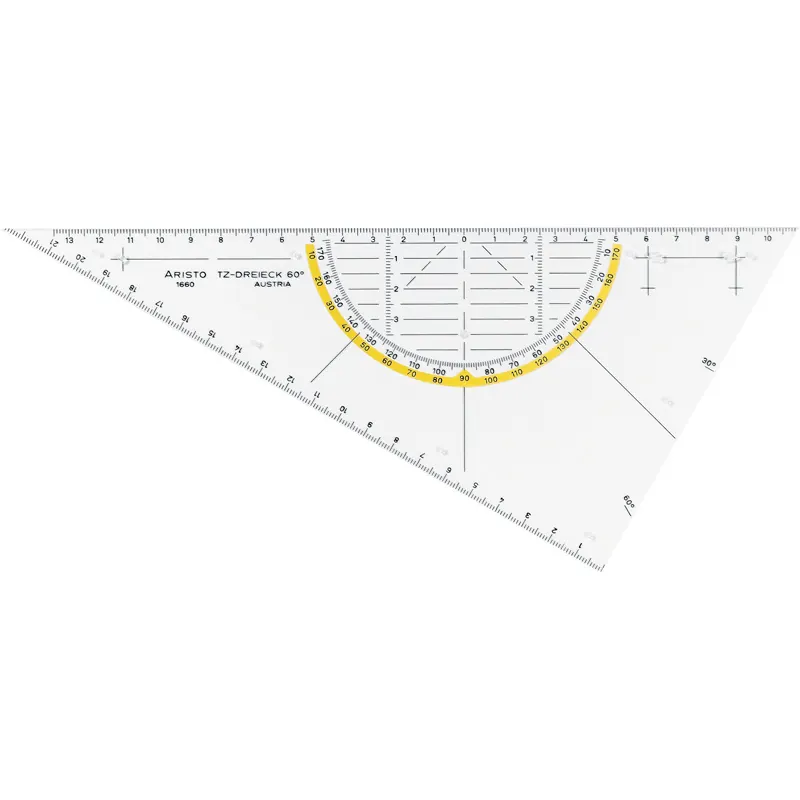 Geodreieck Aristo AR1660/1 - 26 cm transparent ohne Griff