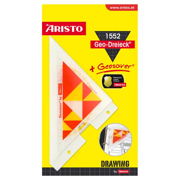 Geodreieck Aristo Geosaver AR17629B - 16 cm transparent ohne Griff