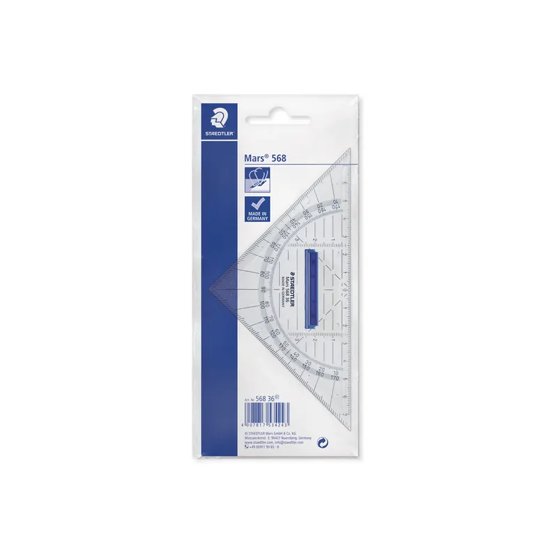 Geodreieck Staedtler Mars 56836 - 16 cm transparent mit Griff