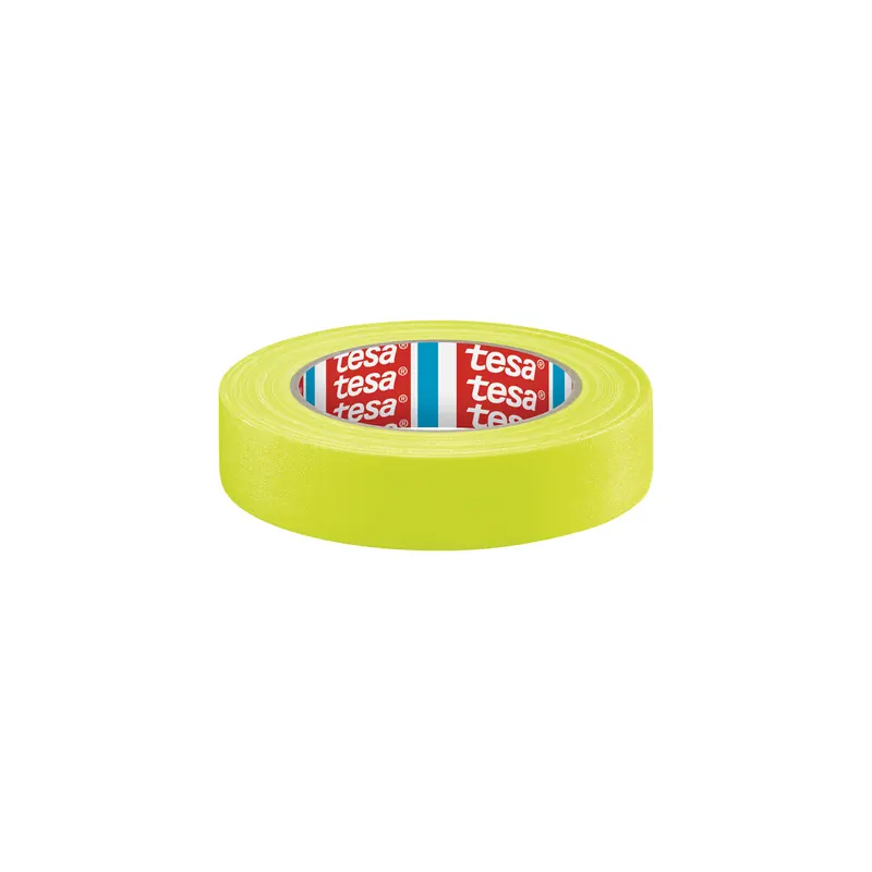 Gewebeklebeband tesa tesaband 4671 - 25 mm x 25 m neongelb Acrylatband für Industrie/Gewerbe-Anwendungen  Pckg/6