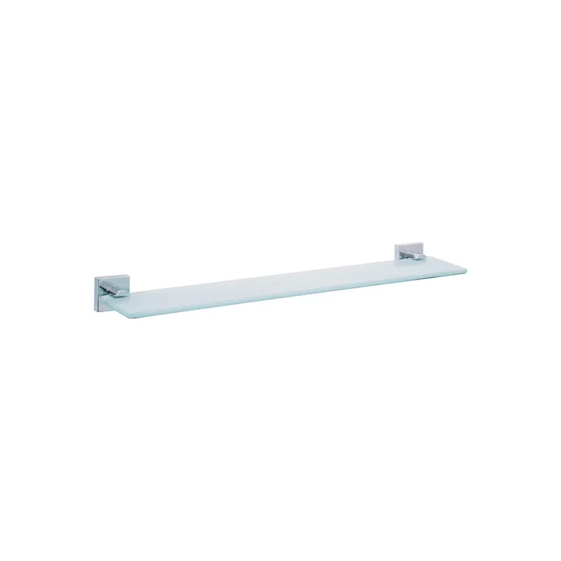 Glasablage tesa EKKRO 40243 - 50 x 600 x 120 mm chrom weiß mit Wandstück eckig