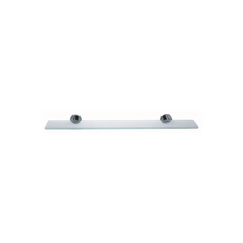 Glasablage tesa SMOOZ 40326 - 50 x 600 x 120 mm chrom weiß mit Wandstück rund