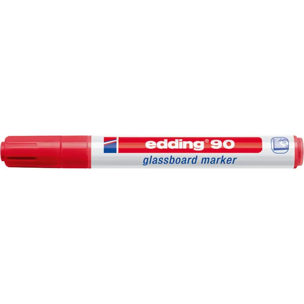 Glasboardmarker edding 90 - rot 2-3 mm Rundspitze non-permanent nicht nachfüllbar