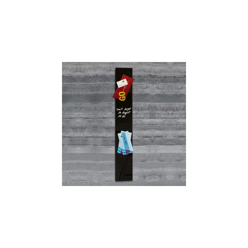 Glasmagnetboard sigel Artverum GL100 - 12 x 78 cm schwarz inkl. SuperDym Magnete