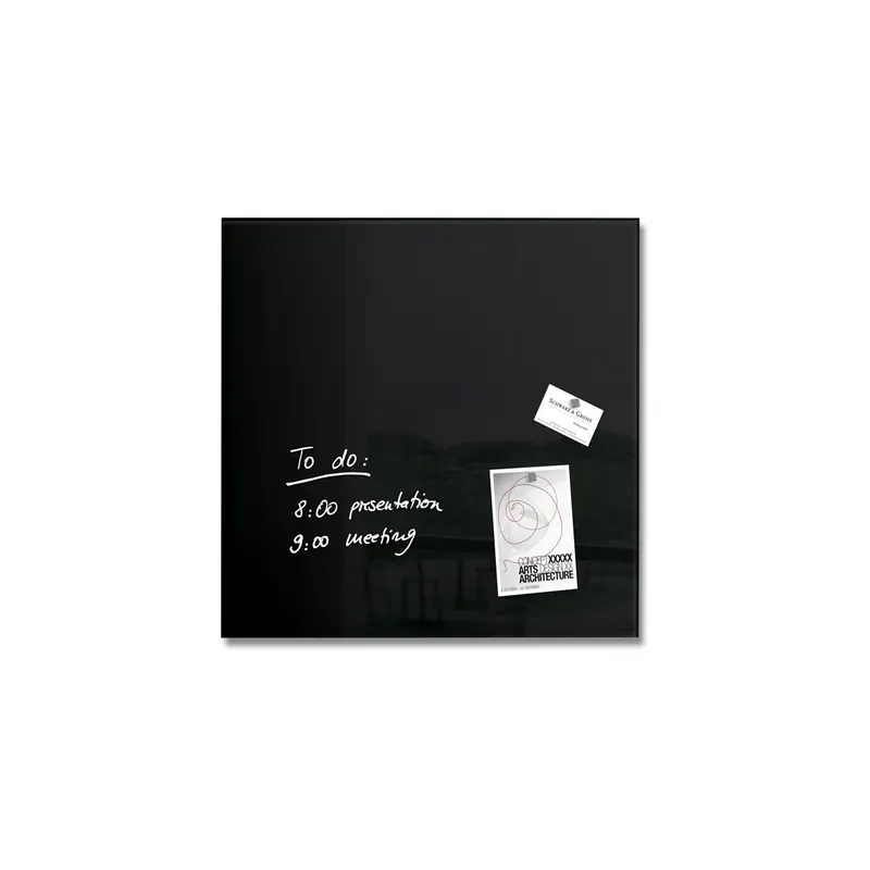 Glasmagnetboard sigel Artverum GL110 - 48 x 48 cm schwarz inkl. SuperDym Magnete