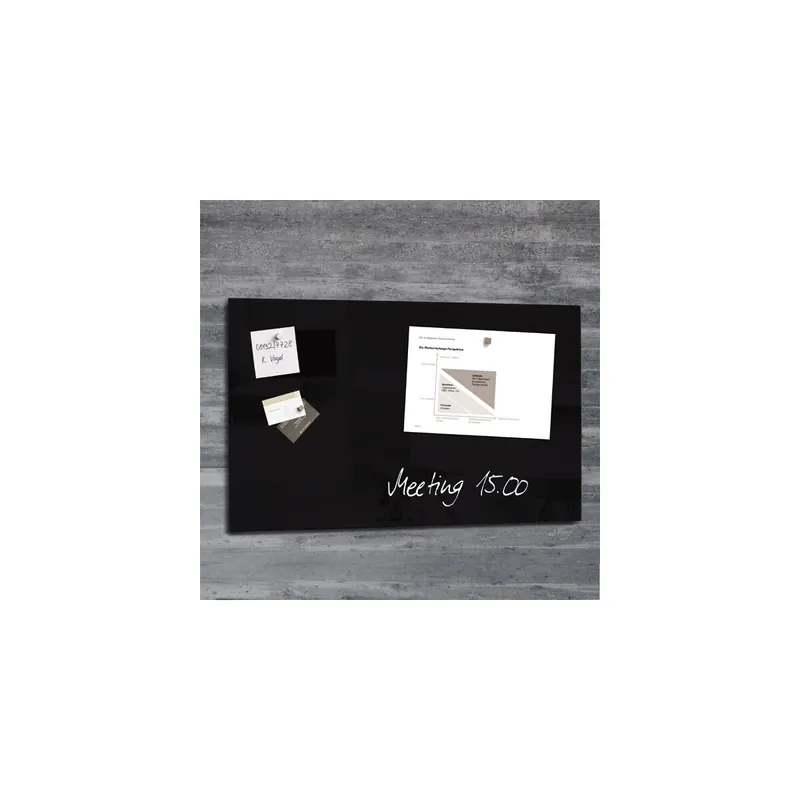 Glasmagnetboard sigel Artverum GL130 - 78 x 48 cm schwarz inkl. SuperDym Magnete