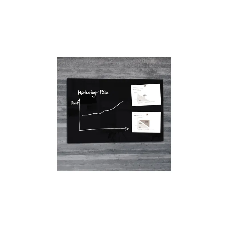 Glasmagnetboard sigel Artverum GL140 - 100 x 65 cm schwarz inkl. SuperDym Magnete