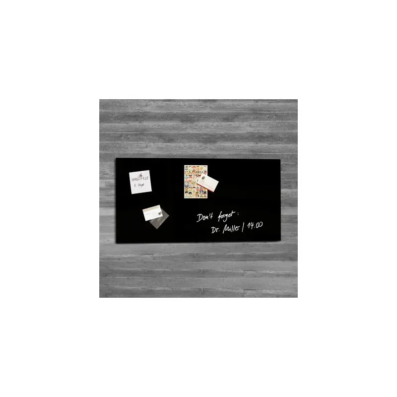 Glasmagnetboard sigel Artverum GL145 - 91 x 46 cm schwarz inkl. SuperDym Magnete
