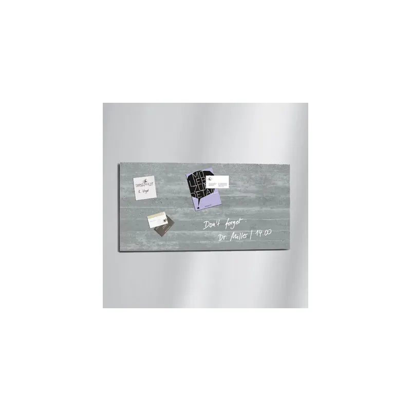 Glasmagnetboard sigel Artverum GL148 - 91 x 46 cm Sichtbeton inkl. SuperDym Magnete