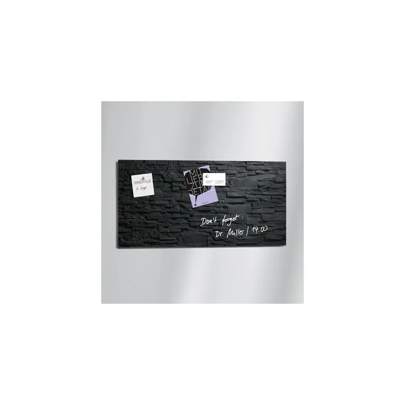 Glasmagnetboard sigel Artverum GL149 - 91 x 46 cm Schiefer-Stone inkl. SuperDym Magnete