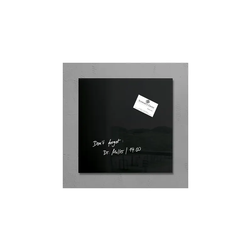 Glasmagnetboard sigel Artverum GL157 - 30 x 30 cm schwarz inkl. SuperDym Magnete
