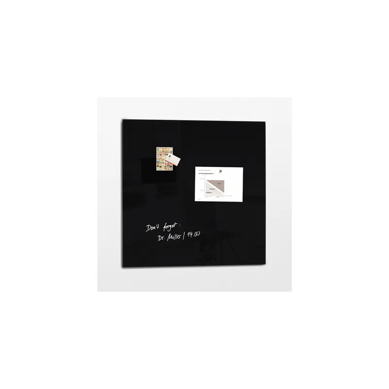 Glasmagnetboard sigel Artverum GL200 - 100 x 100 cm schwarz inkl. SuperDym Magnete
