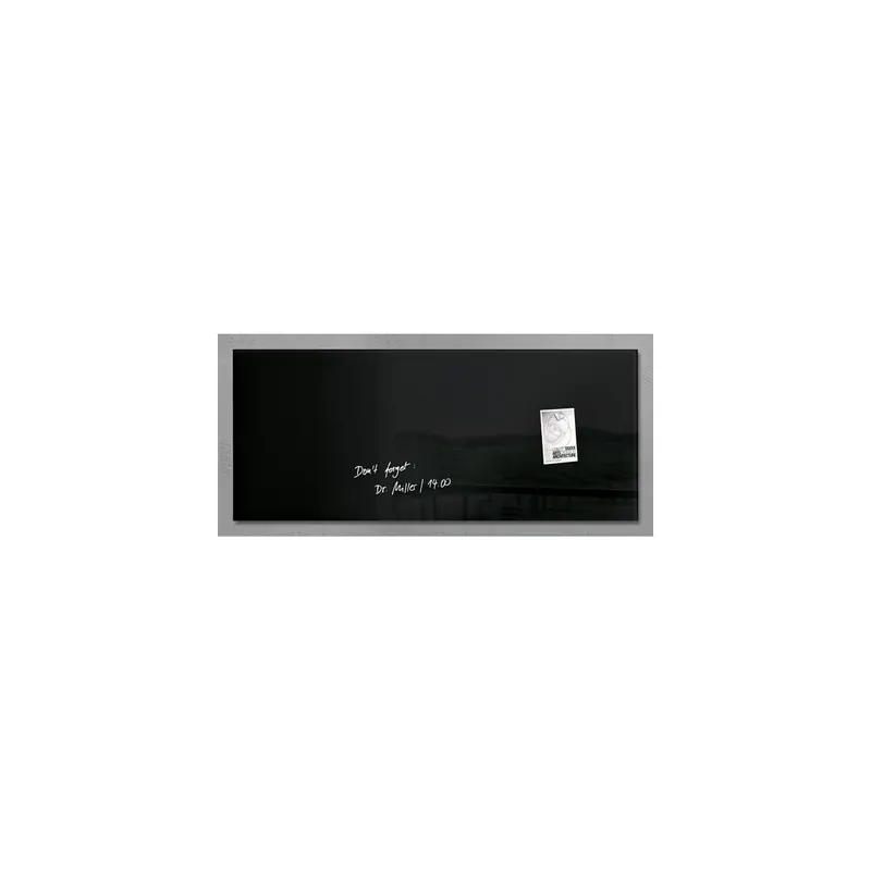 Glasmagnetboard sigel Artverum GL240 - 130 x 55 cm schwarz inkl. SuperDym Magnete