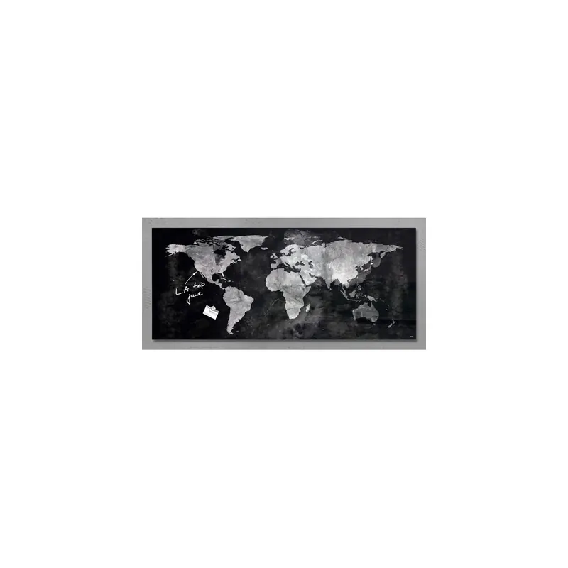 Glasmagnetboard sigel Artverum GL246 - 130 x 55 cm World-Map inkl. SuperDym Magnete